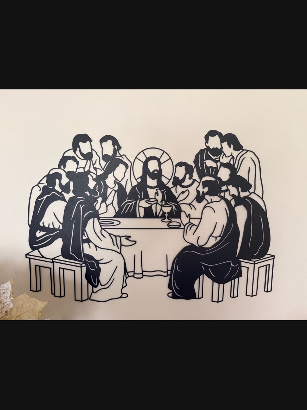 Black The Last Supper Wall Art - Religious Home Wall Decor